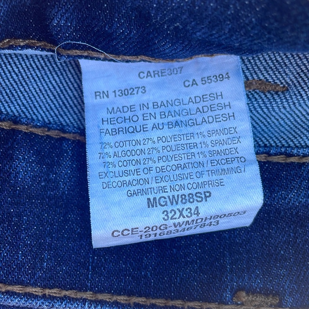 Wrangler slim straight / 88- men’s Blue Jeans 32x34 - Picture 11 of 11